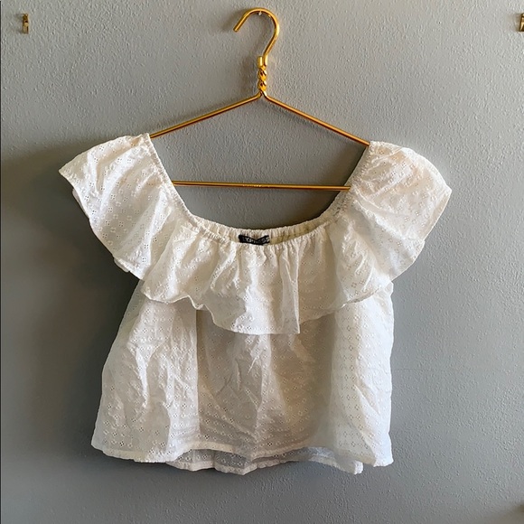 Express Tops - Express off the shoulder white crop top